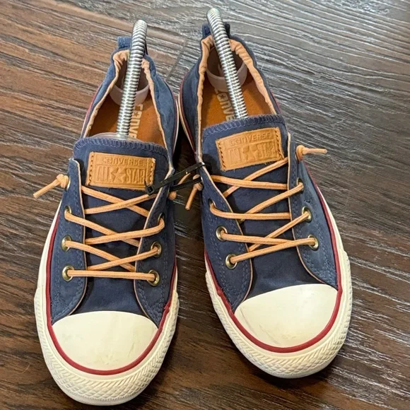 Converse Navy and Tan Sneakers, Women’s Sz 9 - Picture 3 of 13